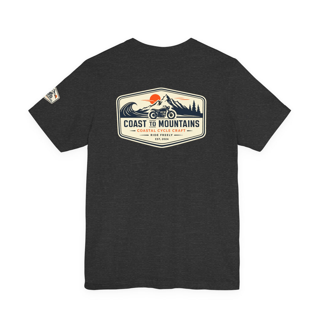 Coast to Mountains Tee | Coastal Cycle Craft — Dark