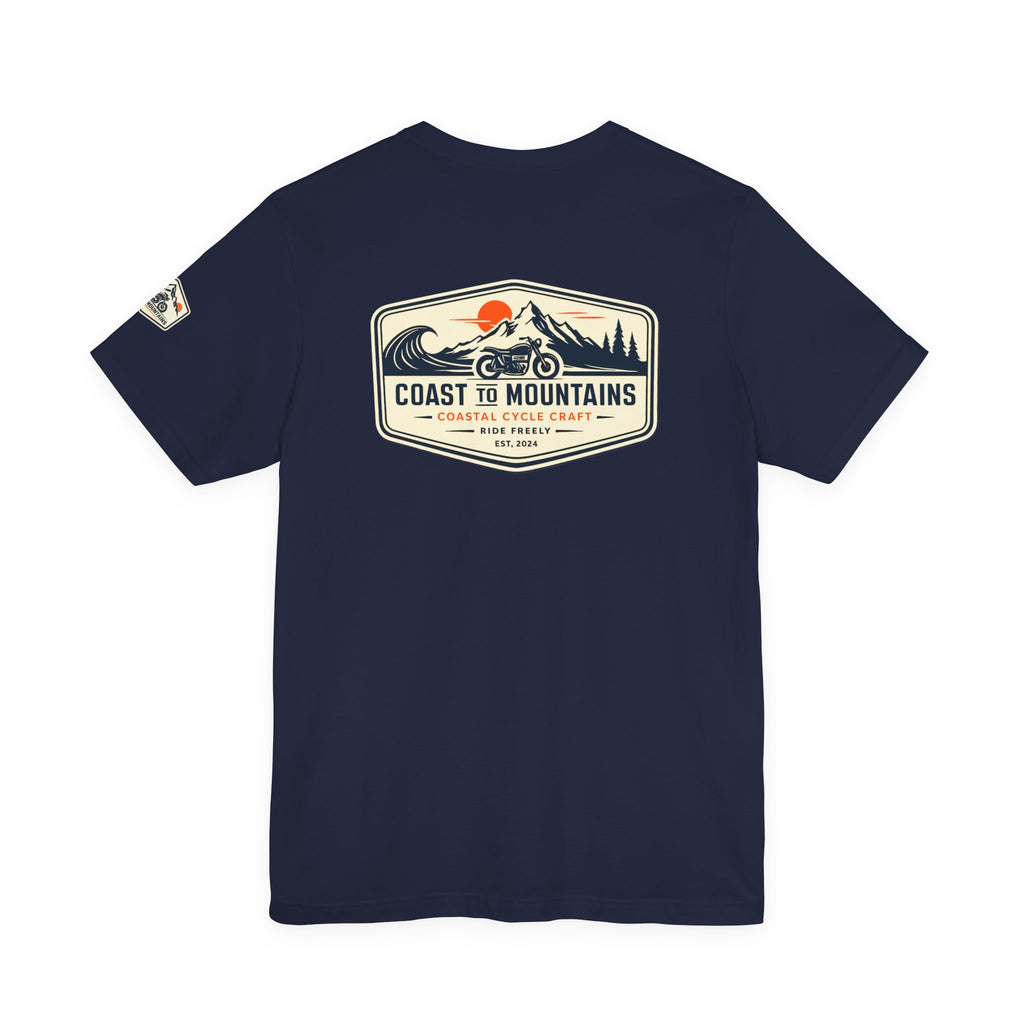 Coast to Mountains Tee | Coastal Cycle Craft — Dark