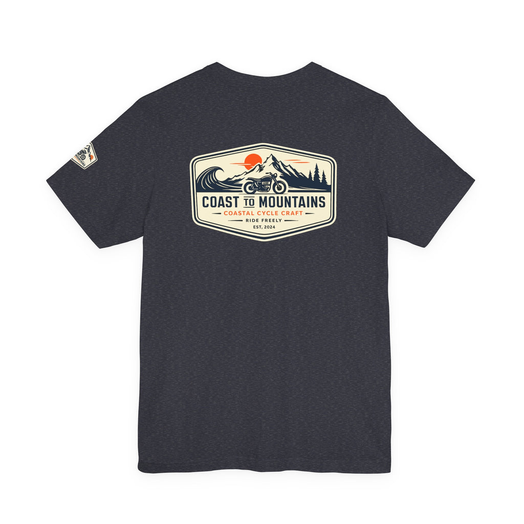 Coast to Mountains Tee | Coastal Cycle Craft — Dark