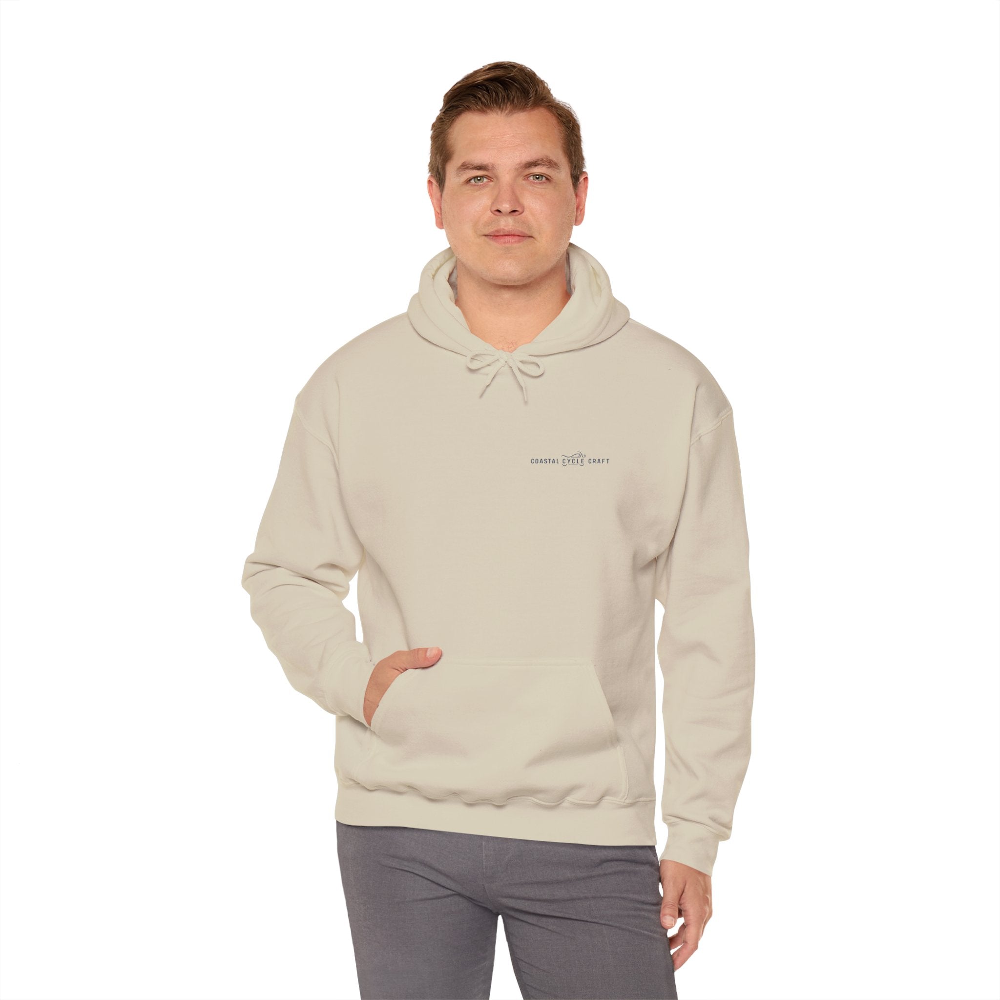Coast to Mountains Motorcycle Badge Hoodie — Light Colorways