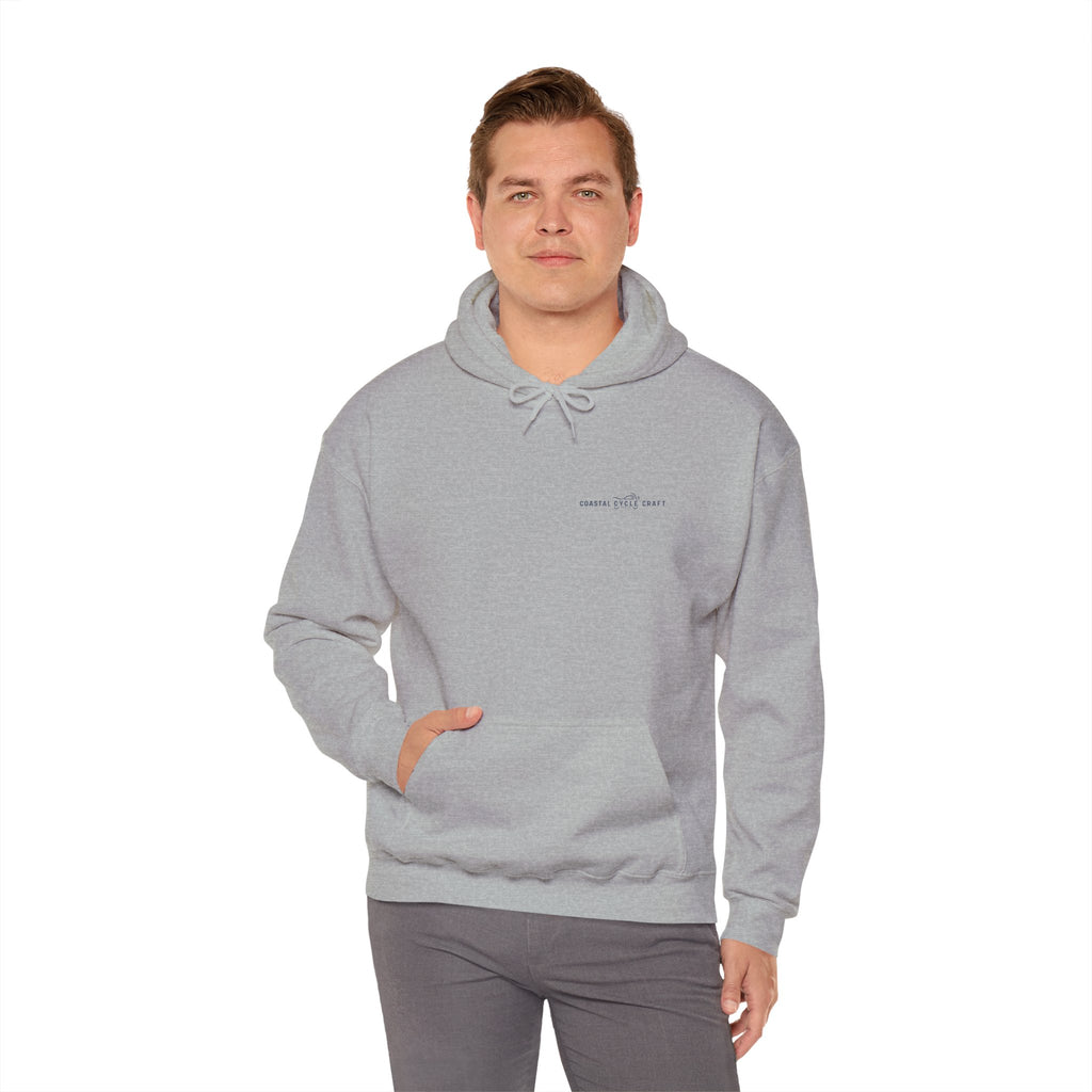 Coast to Mountains Motorcycle Badge Hoodie — Light Colorways