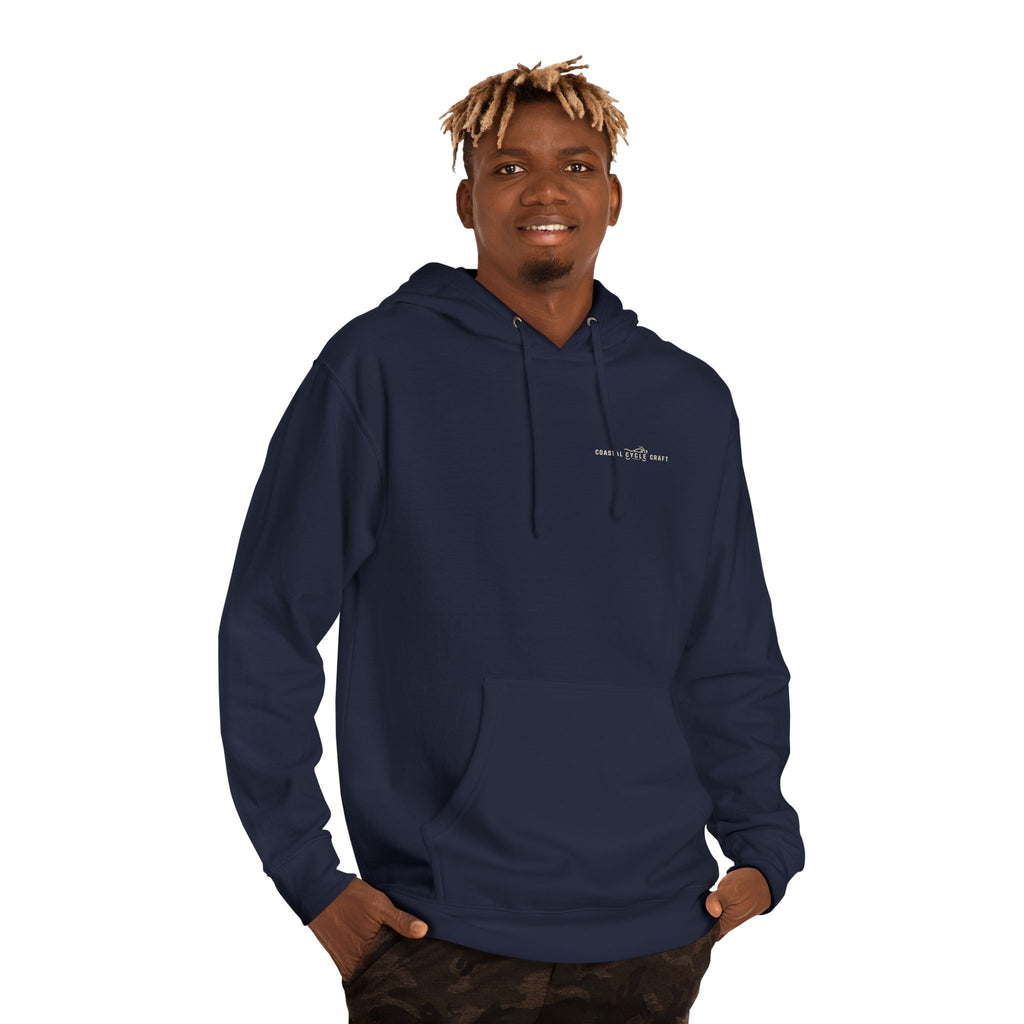 Coast to Mountains Motorcycle Badge Hoodie