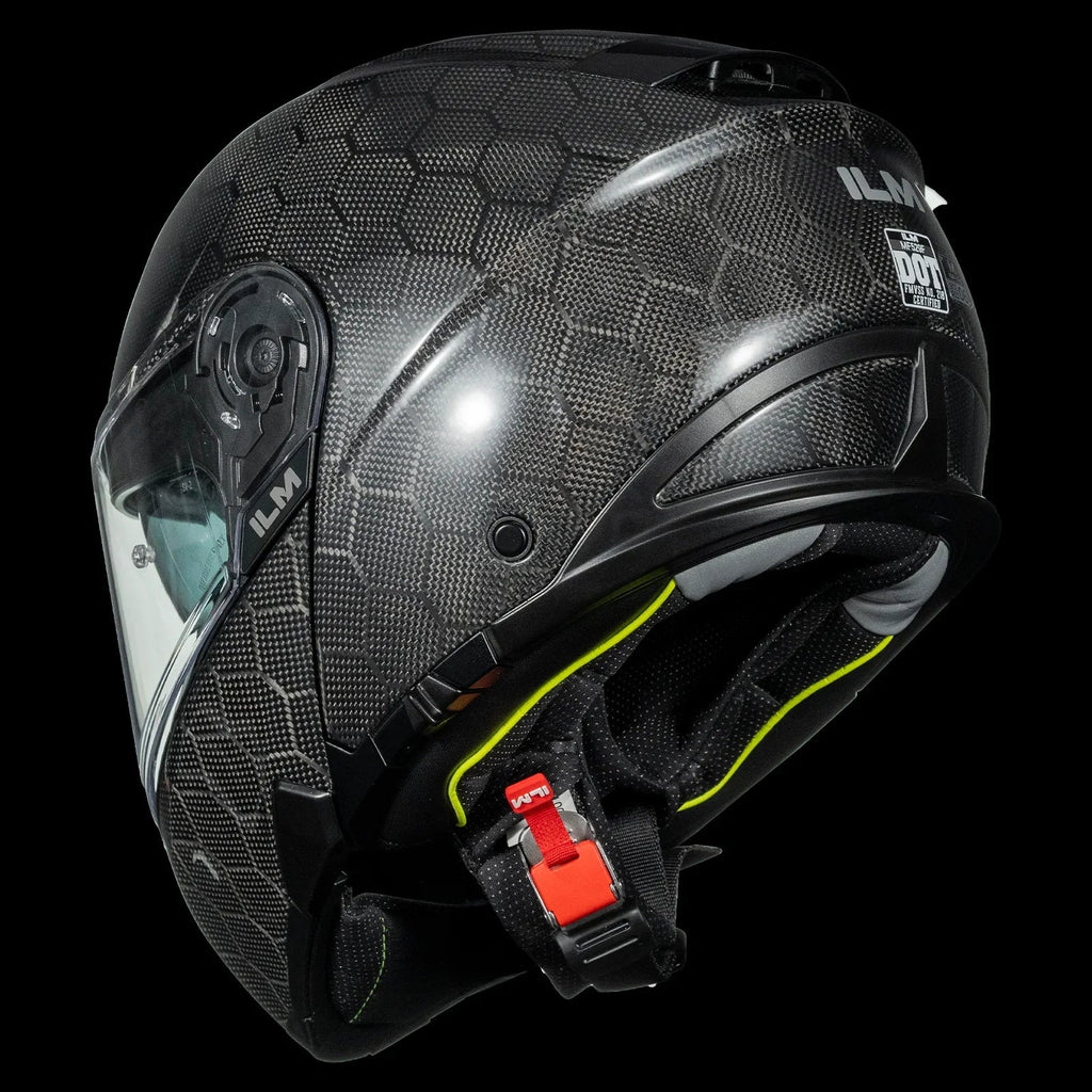 ILM MF529F Carbon Fiber Modular Motorcycle Helmet | DOT, ECE & FMVSS 218