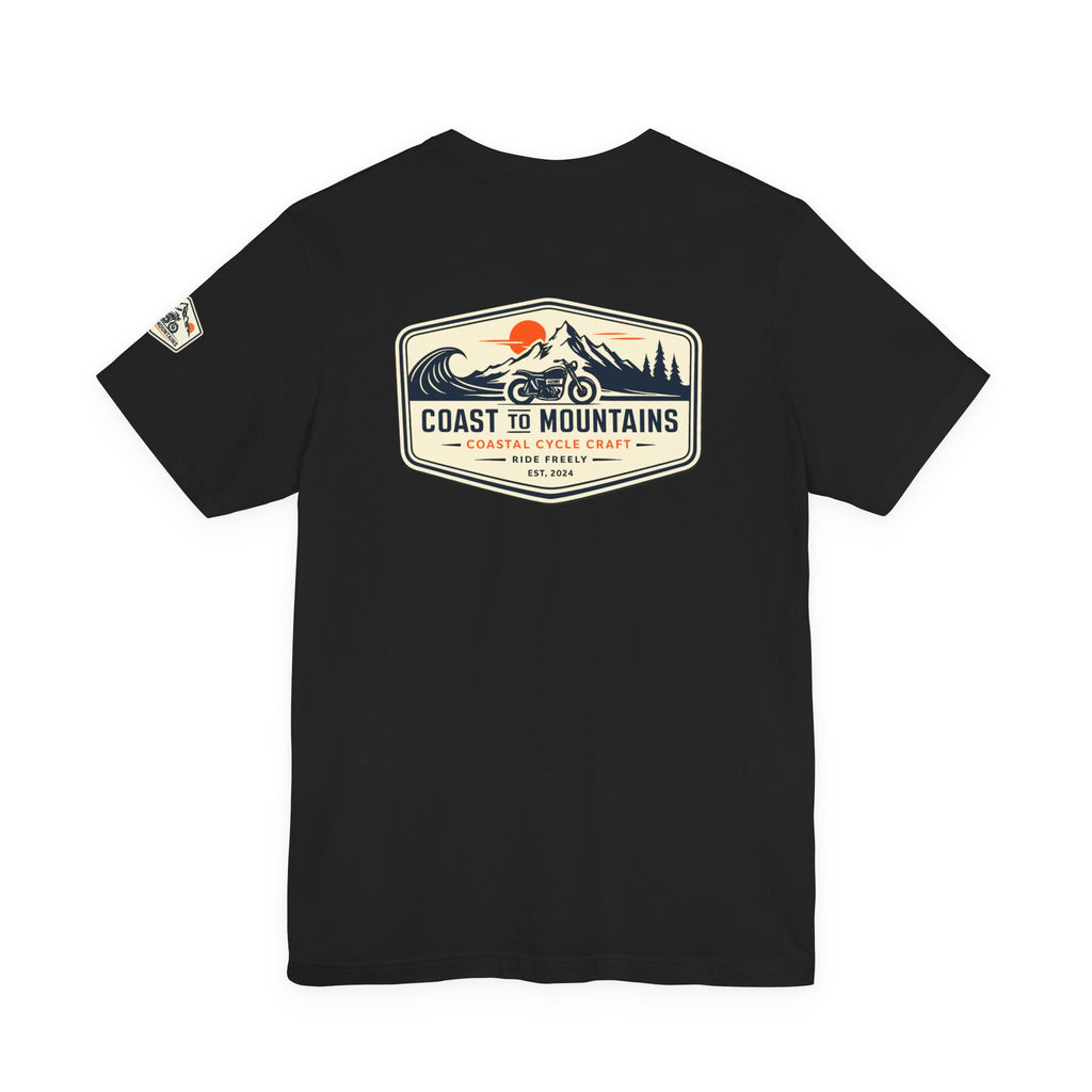 Coast to Mountains Tee | Coastal Cycle Craft — Dark