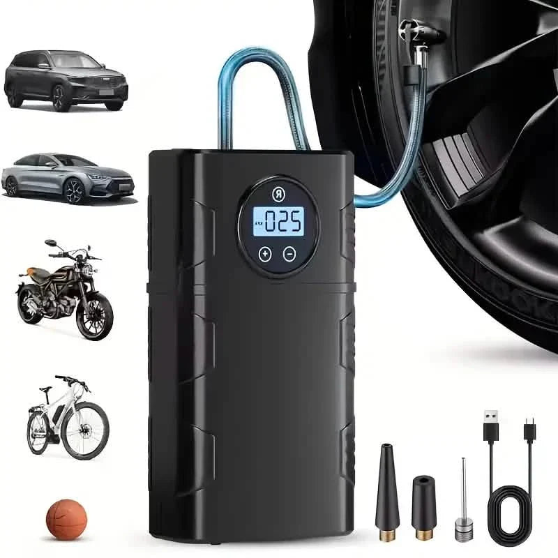 Cordless Tire Inflator – 120 PSI | Compact Air Compressor for Motorcycles, Bikes & Cars