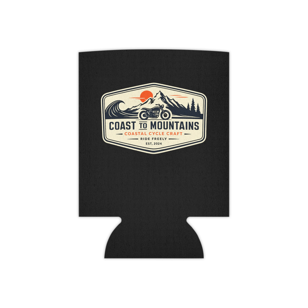 Coast to Mountains Motorcycle Can Cooler – Retro Ride Badge