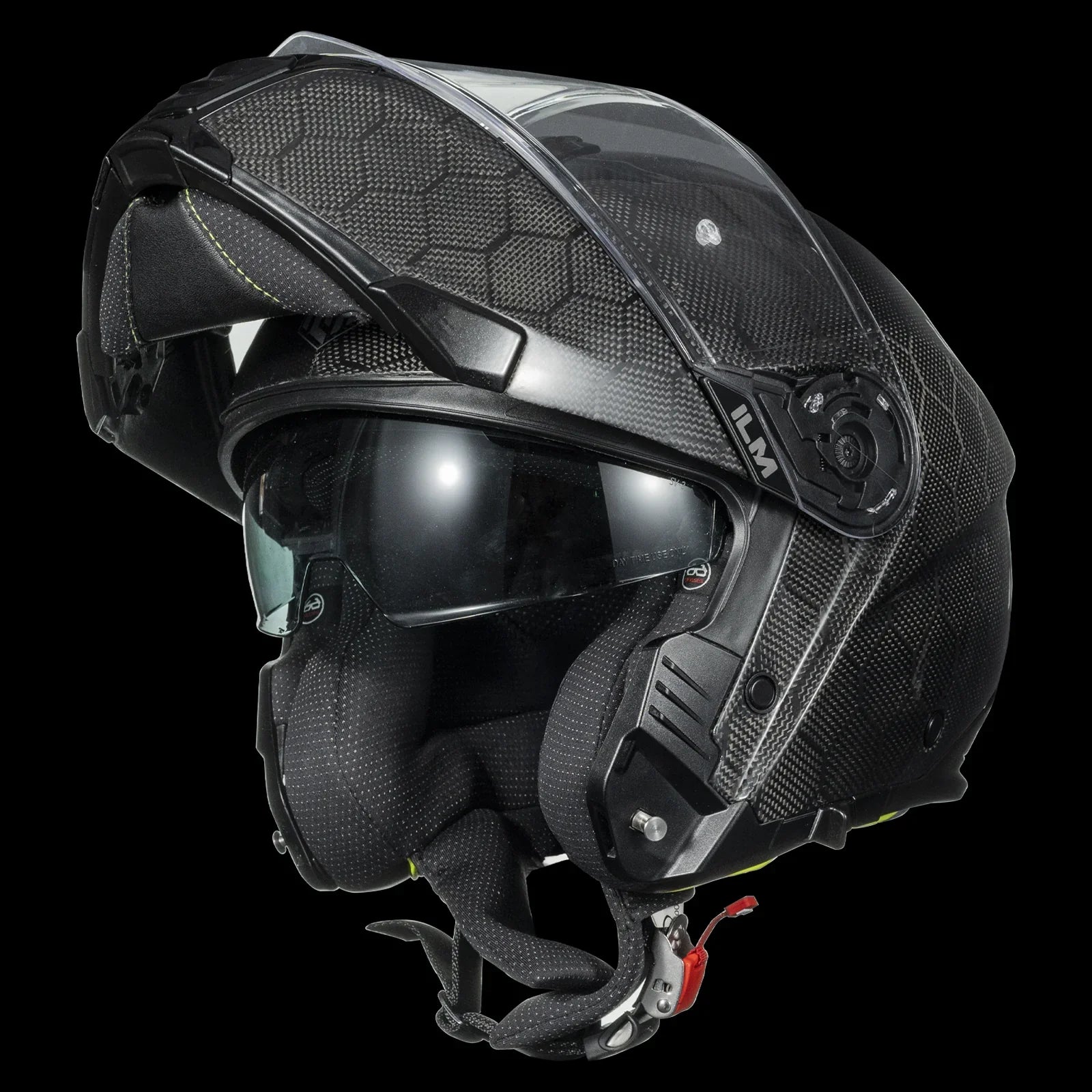 dot certified carbon fiber motorcycle helmet ILM Carbon Fiber Motorcycle Modular Helmets DOT ECE Model MF529F Serpentine Carbon / Medium