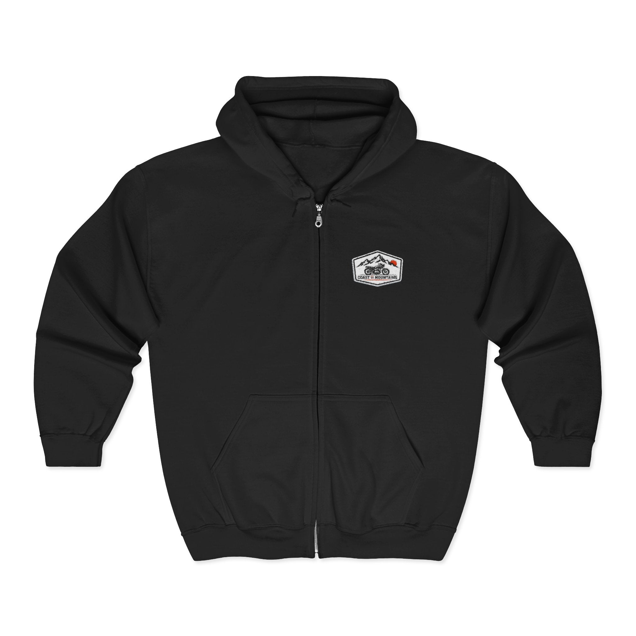 Coastal Cycle Craft Zip Hoodie | Embroidered Badge | Black & Navy