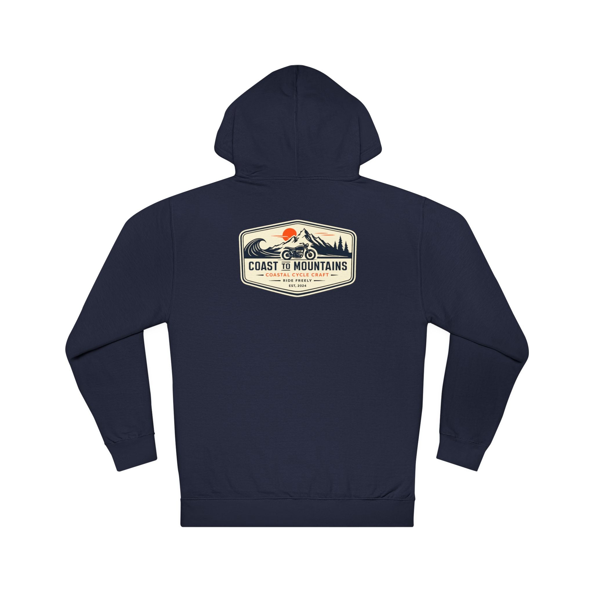 Coast to Mountains Motorcycle Badge Hoodie