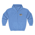 Coastal Cycle Craft Zip Hoodie | Embroidered Badge | Light Blue & Ash