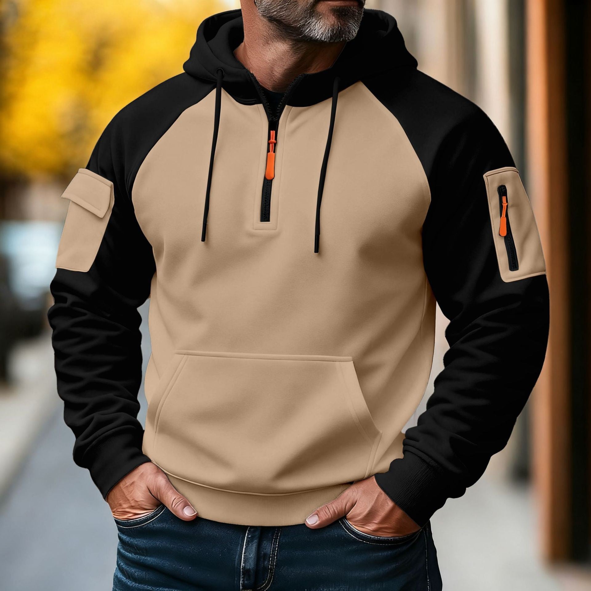 Coastal Rider Zip-Accent Pullover Hoodie