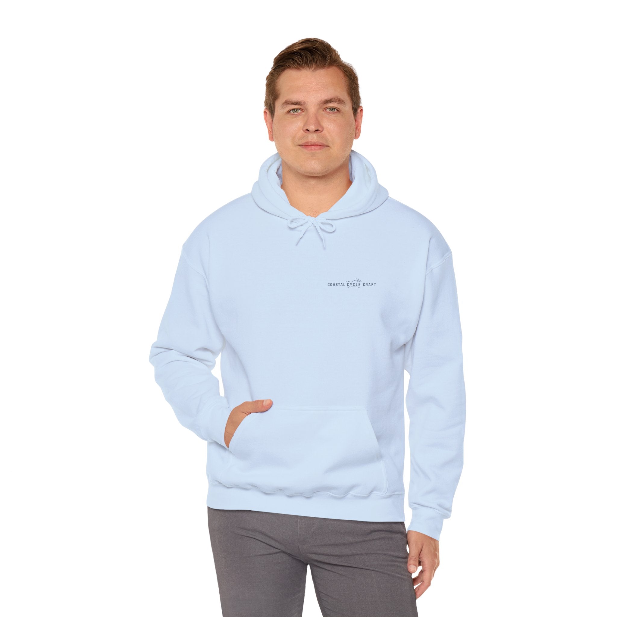Coast to Mountains Motorcycle Badge Hoodie — Light Colorways