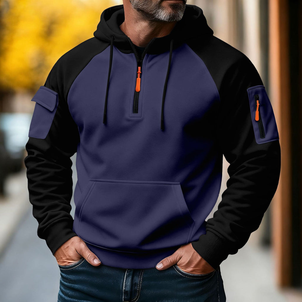 Coastal Rider Zip-Accent Pullover Hoodie