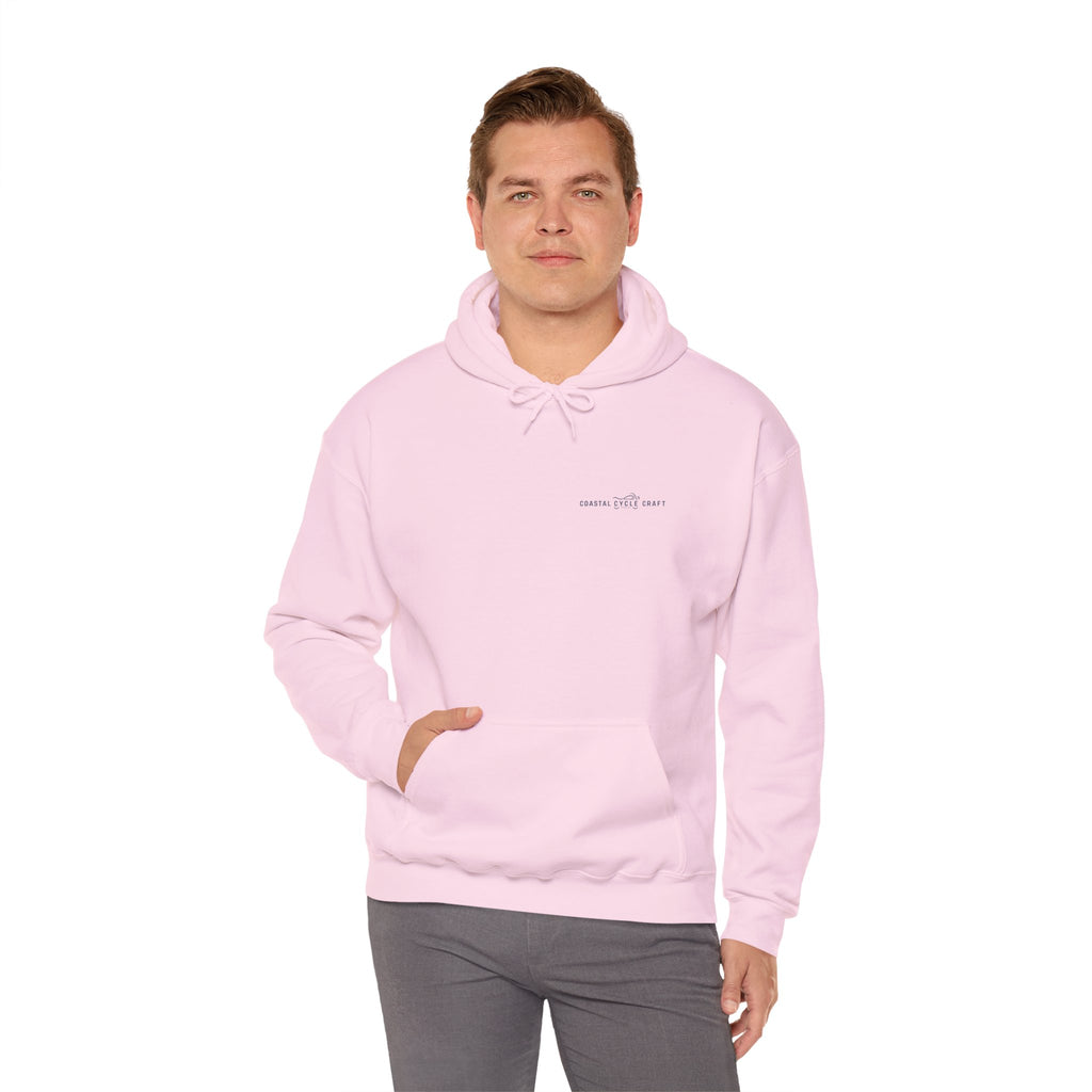Coast to Mountains Motorcycle Badge Hoodie — Light Colorways