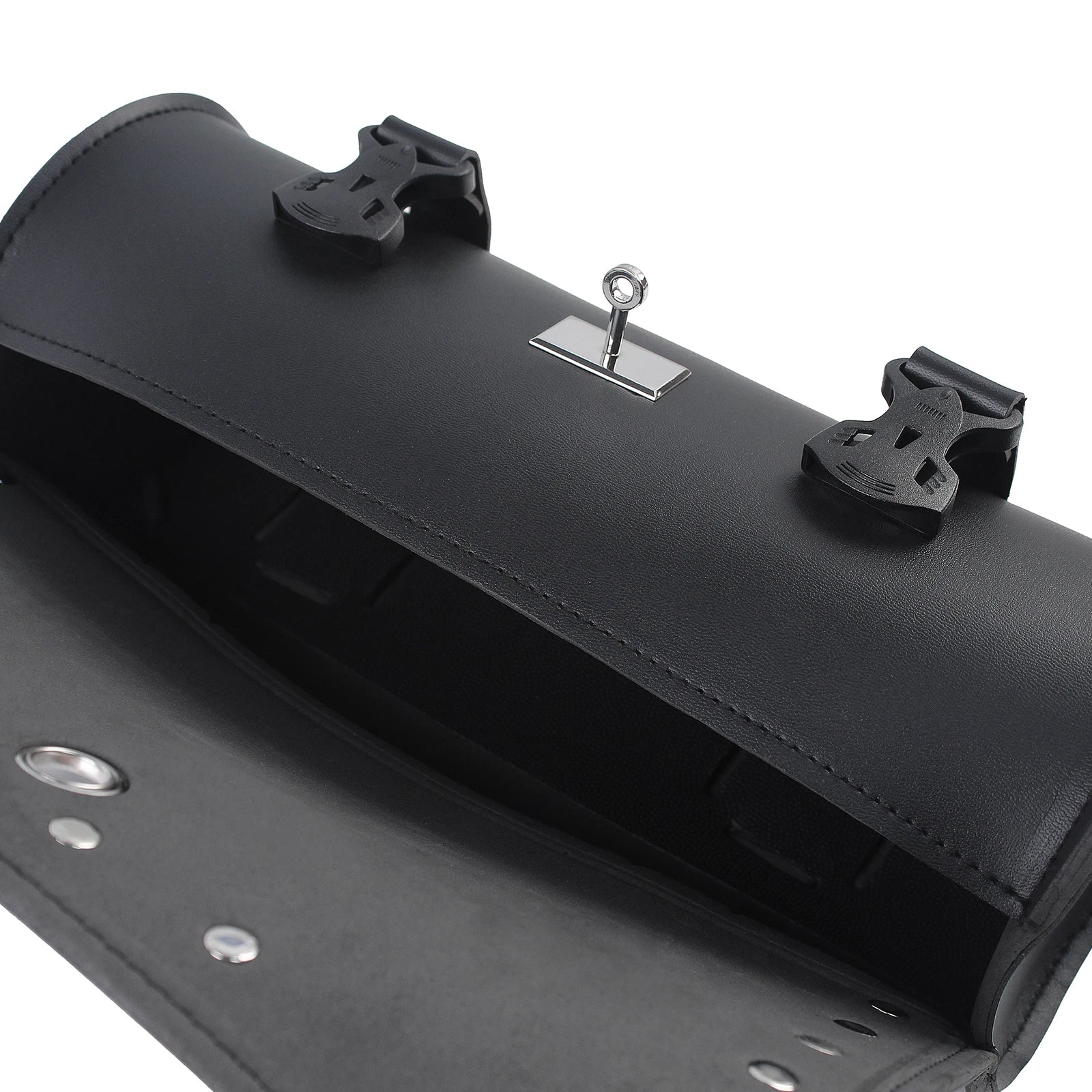 Retro Handlebar Roll Bag | Lockable Faux Leather Motorcycle Tool Bag