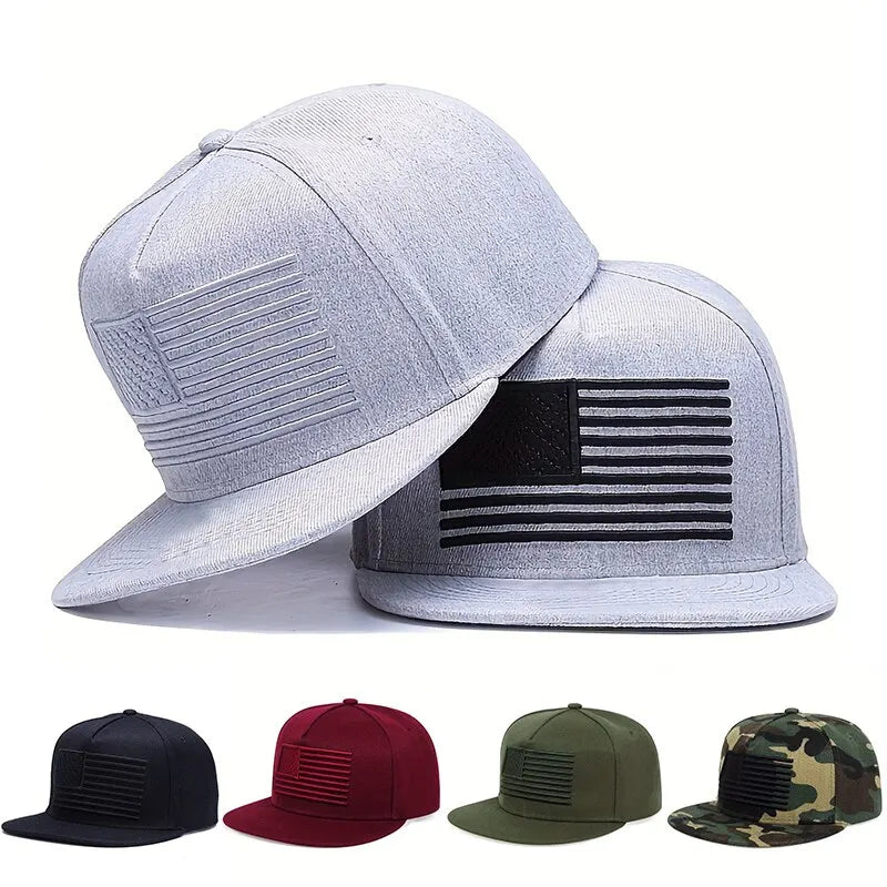 Rider's Flag Snapback | Adjustable Flat Brim Cap