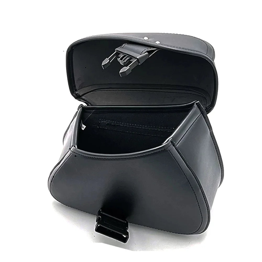 Retro Motorcycle Saddlebags | PU Leather Side Bags for Cruisers & Bobbers (Pair)
