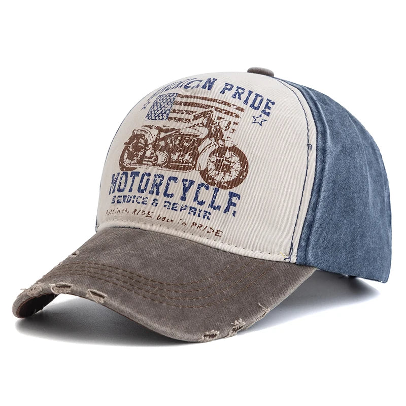 American Pride Motorcycle Cap – Vintage Washed Baseball Cap