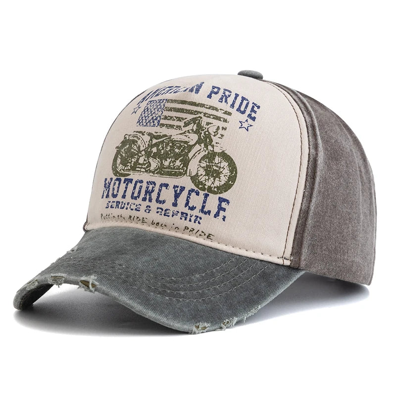 American Pride Motorcycle Cap – Vintage Washed Baseball Cap