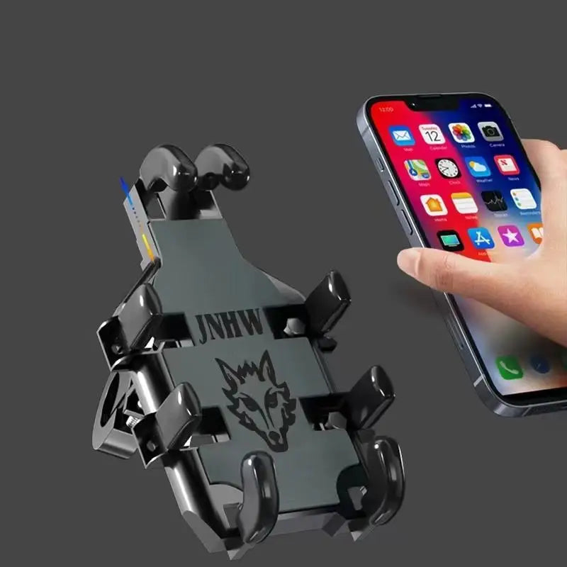 360° Motorcycle Phone Mount | Rearview Mirror & Handlebar Holder with Auto-Lock