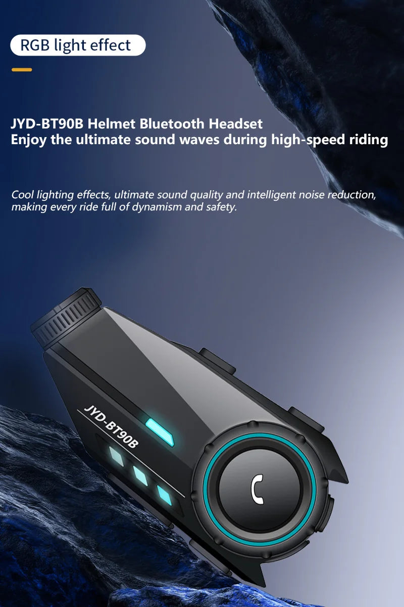 Moto Helmet Intercom & Dash Cam – Bluetooth 5.4, 1080P, 500M Range