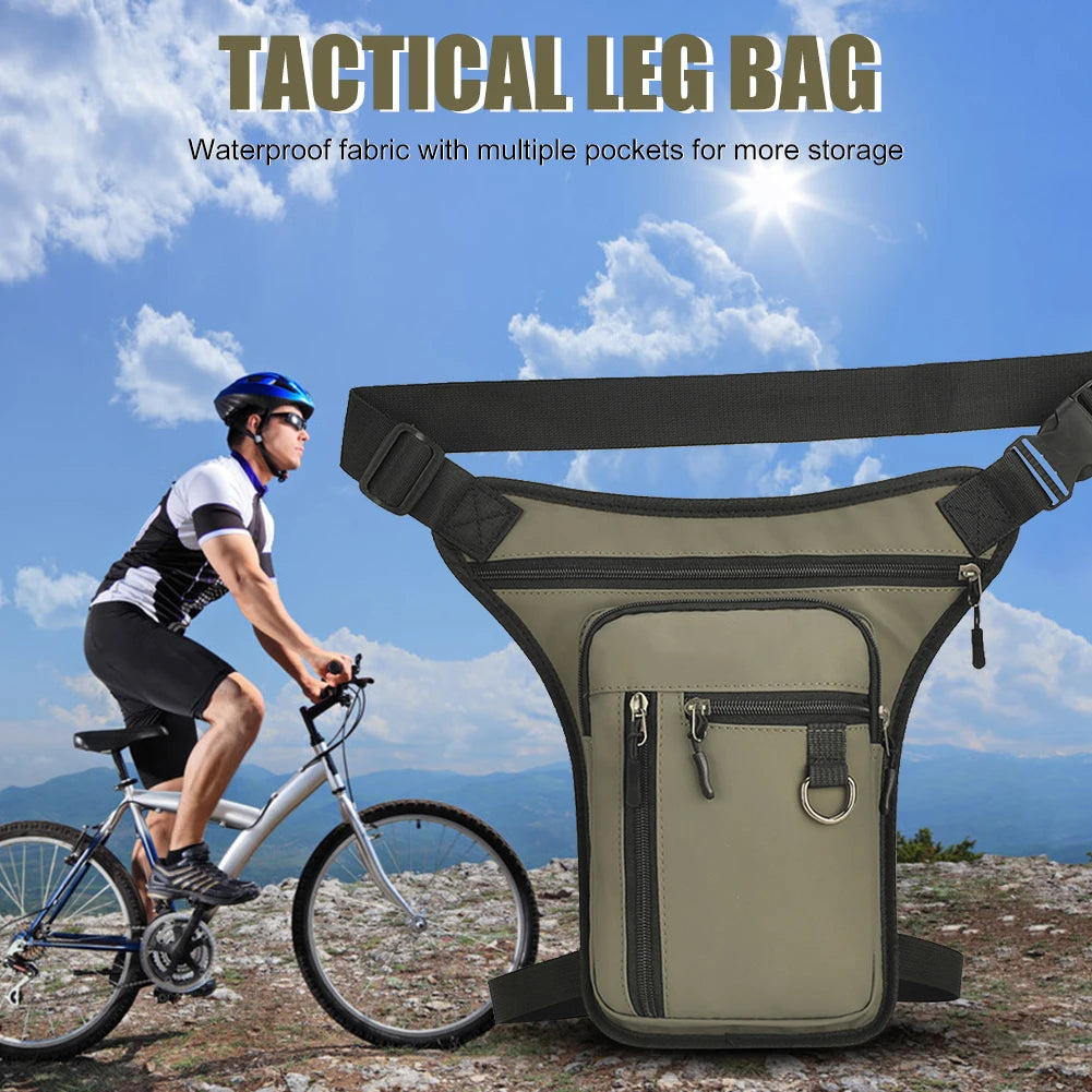 Moto Thigh Bag | Waterproof Drop Leg Pack in Leather & Polyester