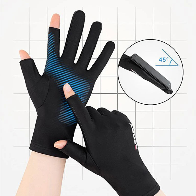 Ice Silk Motorcycle Gloves | Touchscreen-Ready, Anti-UV, Non-Slip – Summer Riding Gloves