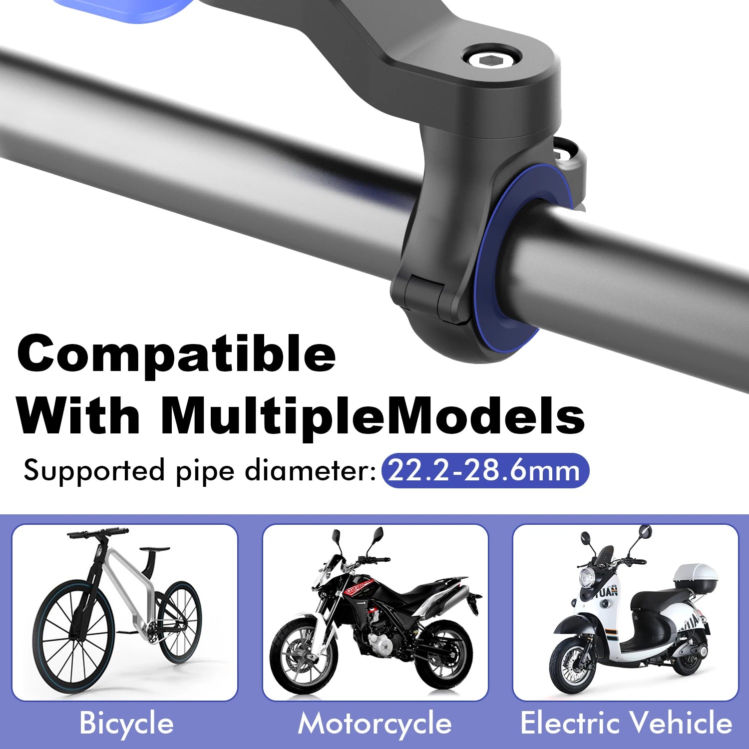 Anti-Shake Motorcycle Phone Mount | Vibration Dampener & Quick-Release Holder