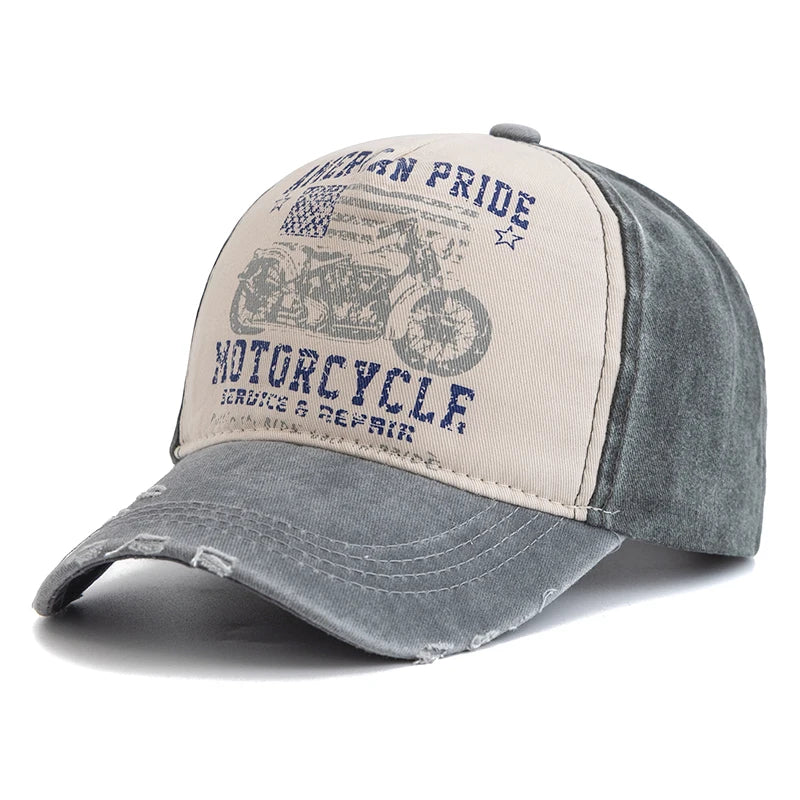 American Pride Motorcycle Cap – Vintage Washed Baseball Cap