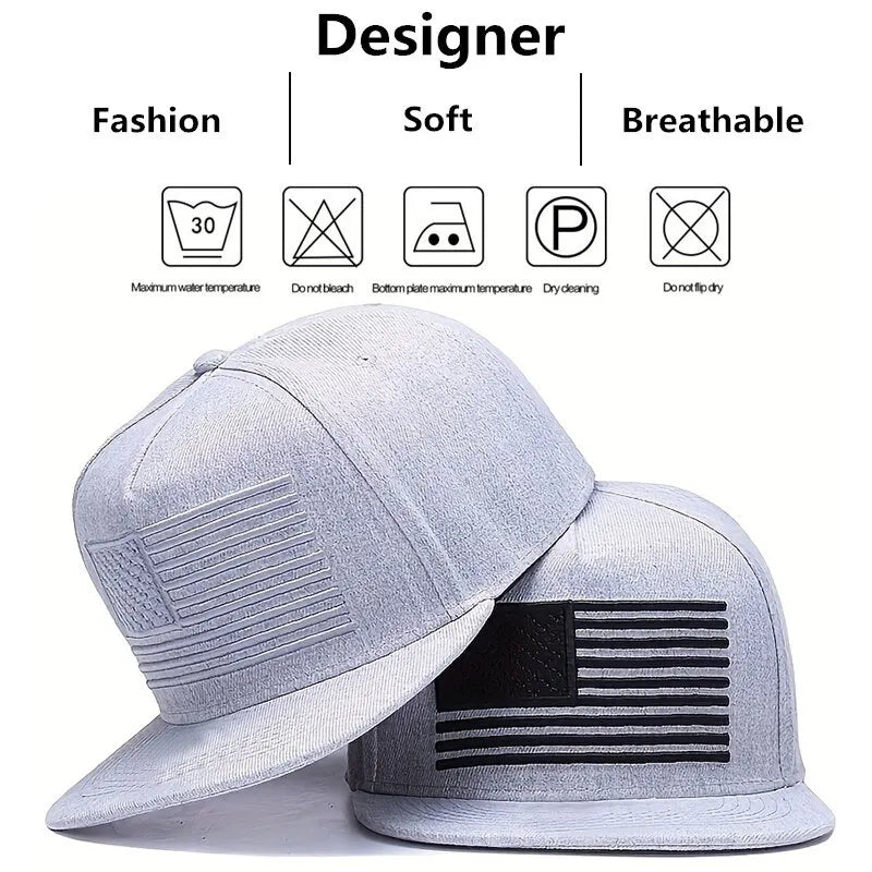 Rider's Flag Snapback | Adjustable Flat Brim Cap