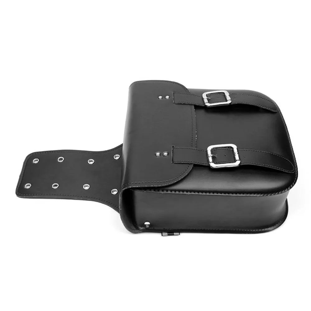 Retro Motorcycle Saddlebags | PU Leather Side Bags for Cruisers & Bobbers (Pair)