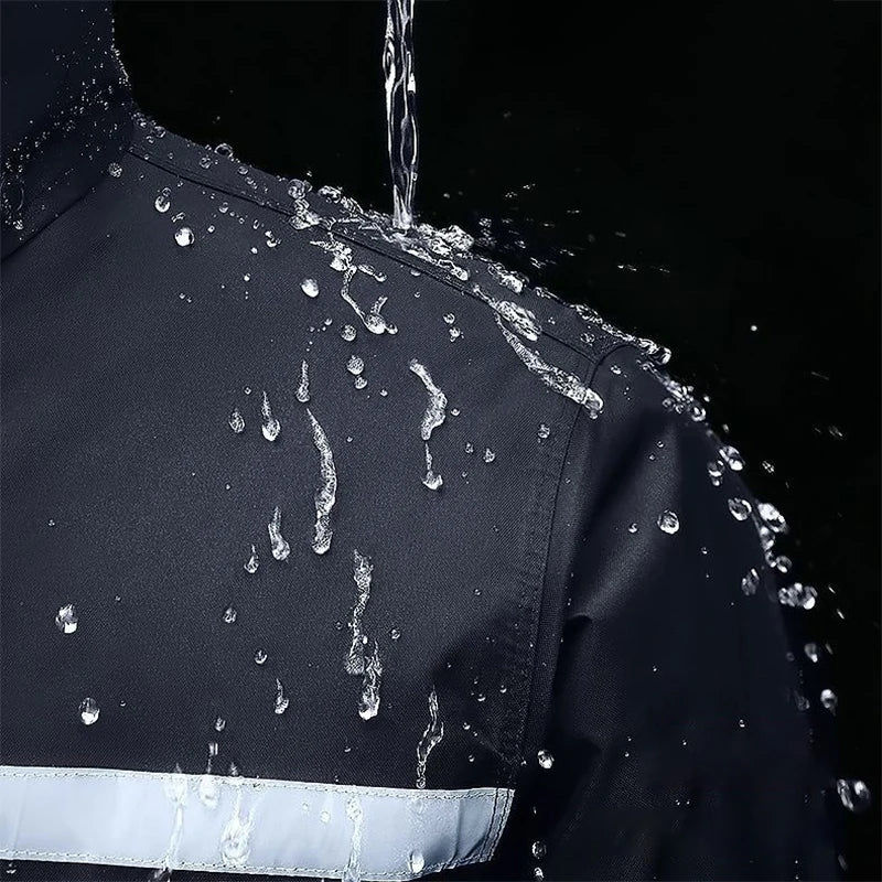 Waterproof Motorcycle Rain Suit – Hooded Jacket & Pants | Reflective Strip