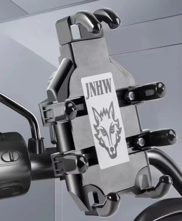 360° Motorcycle Phone Mount | Rearview Mirror & Handlebar Holder with Auto-Lock