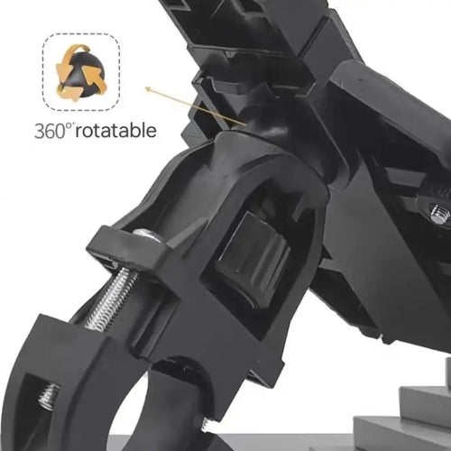 360° Motorcycle Phone Mount | Rearview Mirror & Handlebar Holder with Auto-Lock