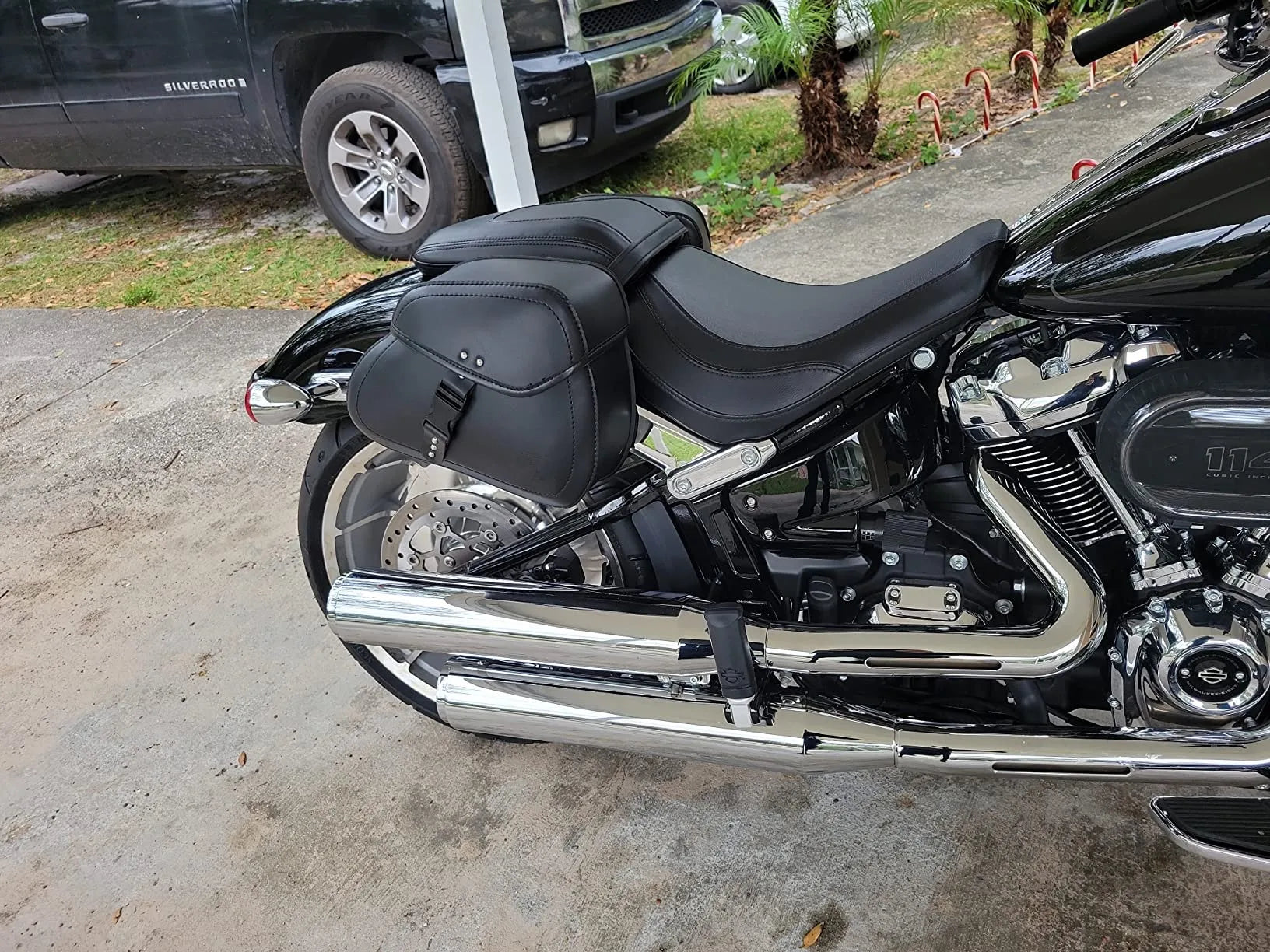 Retro Motorcycle Saddlebags | PU Leather Side Bags for Cruisers & Bobbers (Pair)