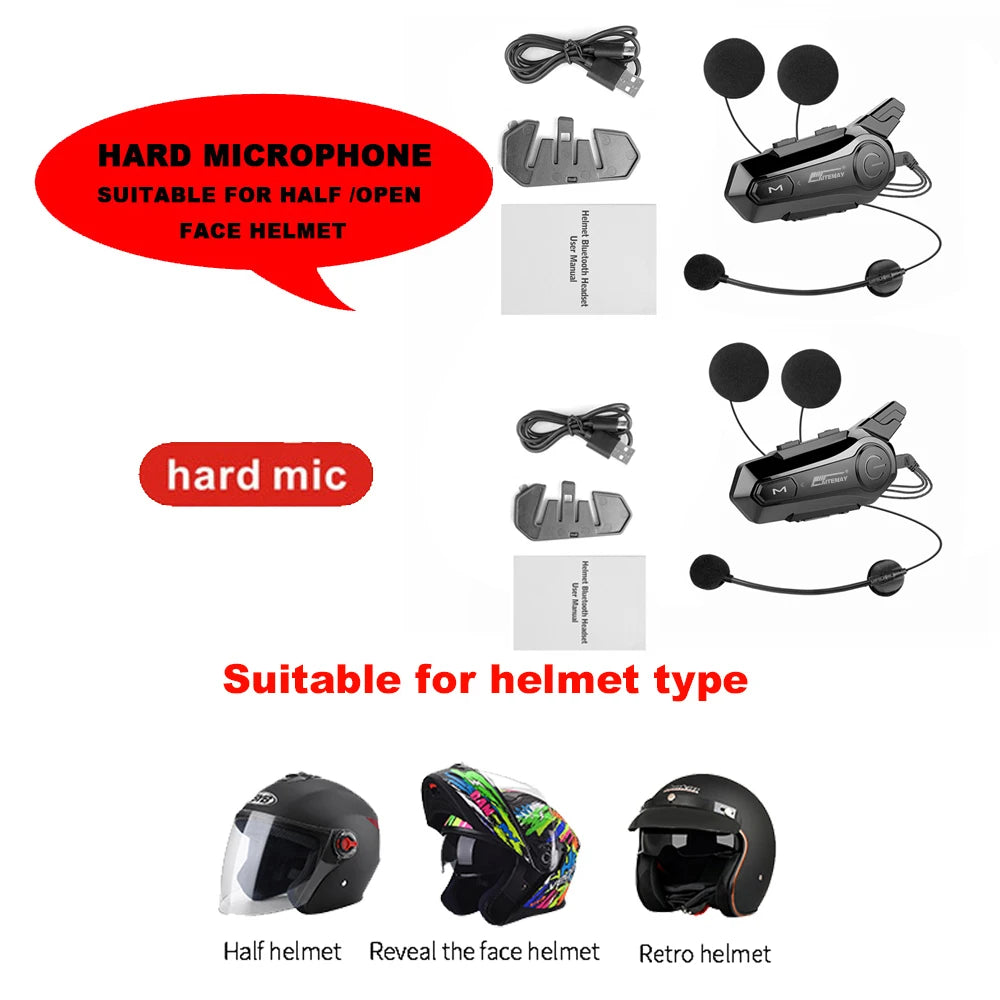 1000M Bluetooth Helmet Intercom – Wireless Handsfree for Riders