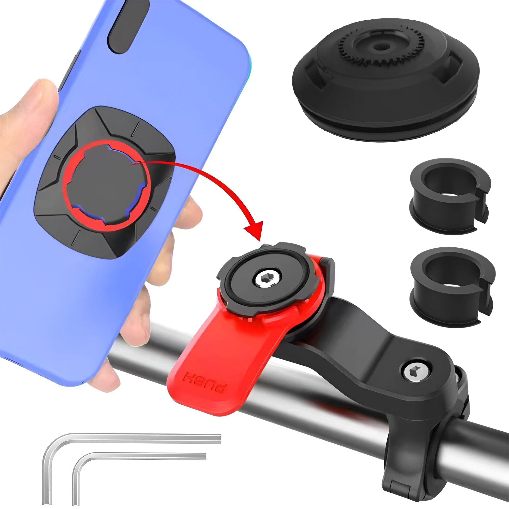 Anti-Shake Motorcycle Phone Mount | Vibration Dampener & Quick-Release Holder