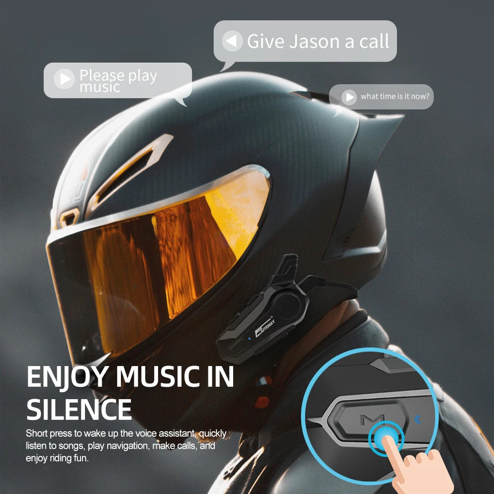 1000M Bluetooth Helmet Intercom – Wireless Handsfree for Riders