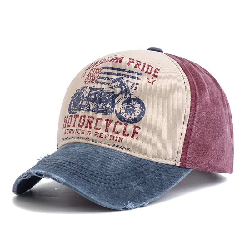 American Pride Motorcycle Cap – Vintage Washed Baseball Cap