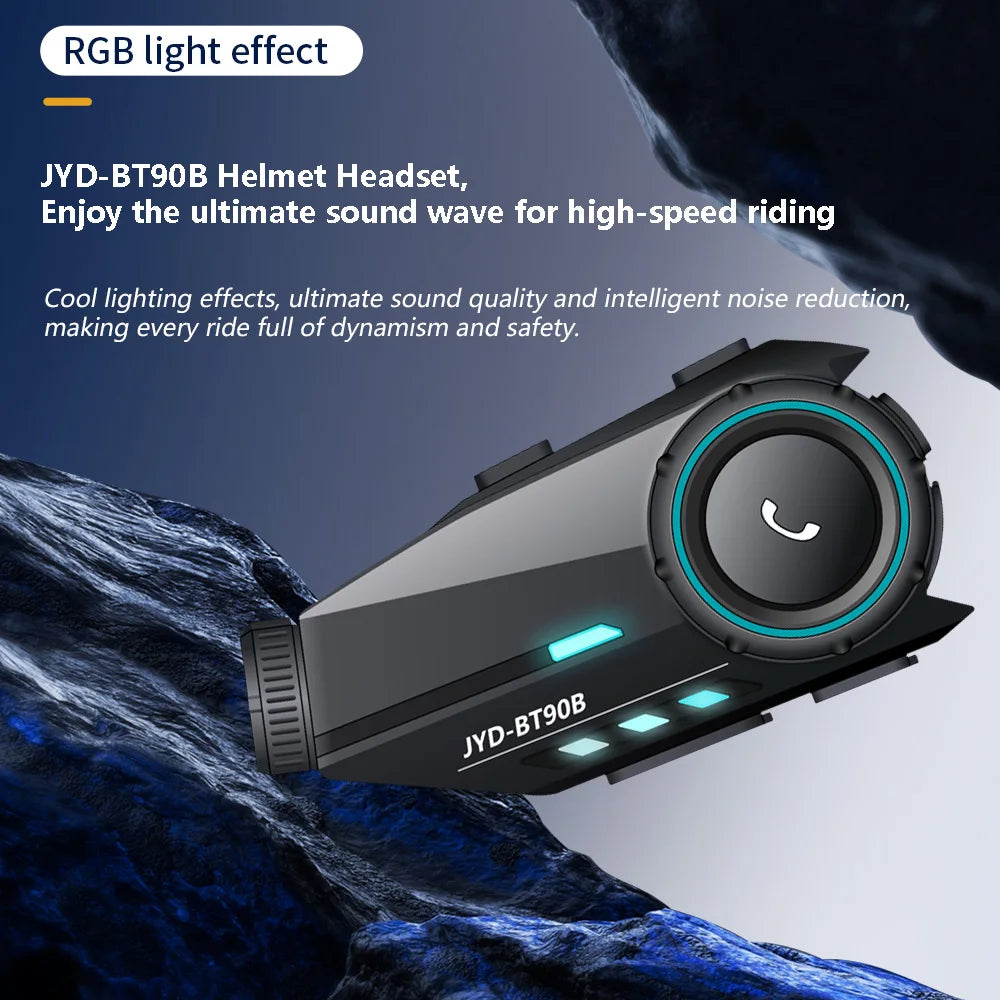 Moto Helmet Intercom & Dash Cam – Bluetooth 5.4, 1080P, 500M Range