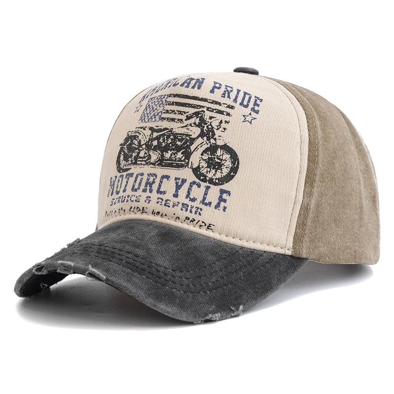 American Pride Motorcycle Cap – Vintage Washed Baseball Cap