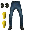 Motorcycle Riding Jeans | CE-Certified Armor, All-Season, Stretch Fit – Black & Blue