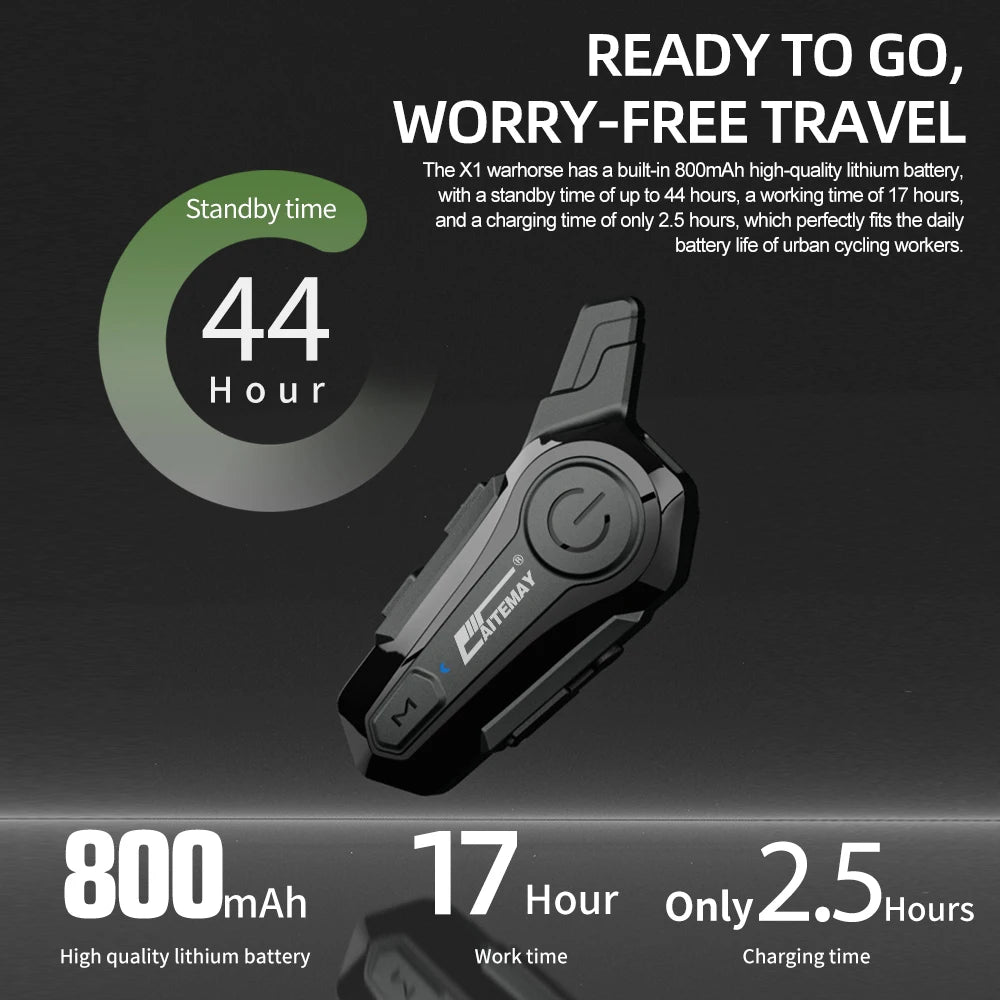 1000M Bluetooth Helmet Intercom – Wireless Handsfree for Riders