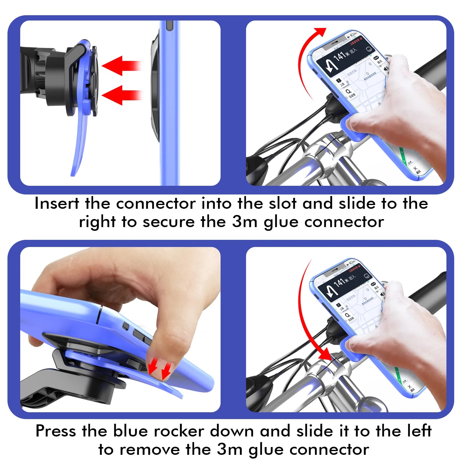 Anti-Shake Motorcycle Phone Mount | Vibration Dampener & Quick-Release Holder