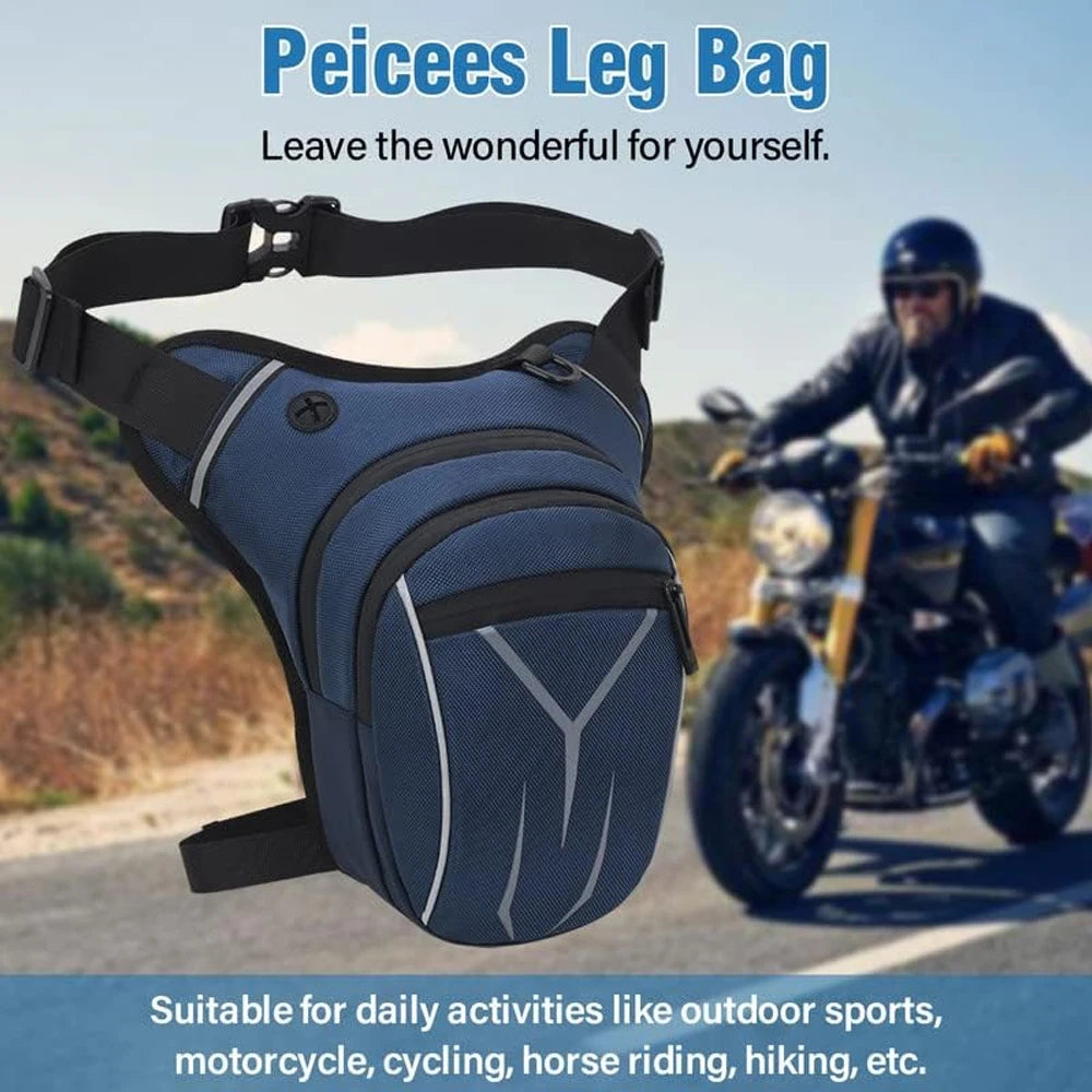 Moto Drop Leg Bag | Waterproof Thigh Pack with Reflective Detail & Audio Port
