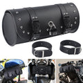 Retro Handlebar Roll Bag | Lockable Faux Leather Motorcycle Tool Bag