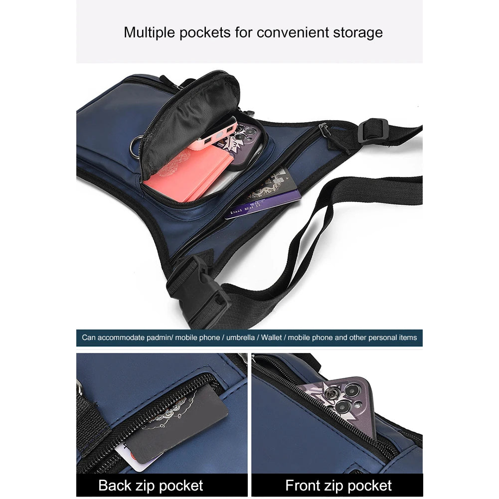 Moto Thigh Bag | Waterproof Drop Leg Pack in Leather & Polyester