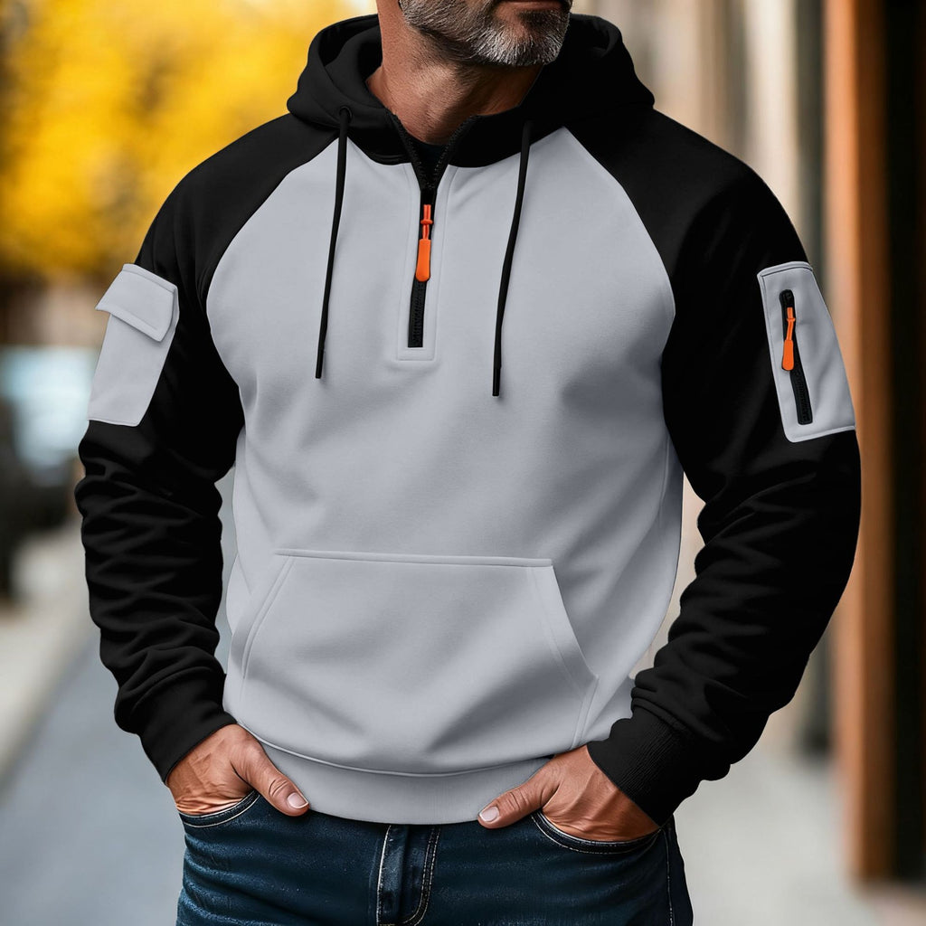 Coastal Rider Zip-Accent Pullover Hoodie