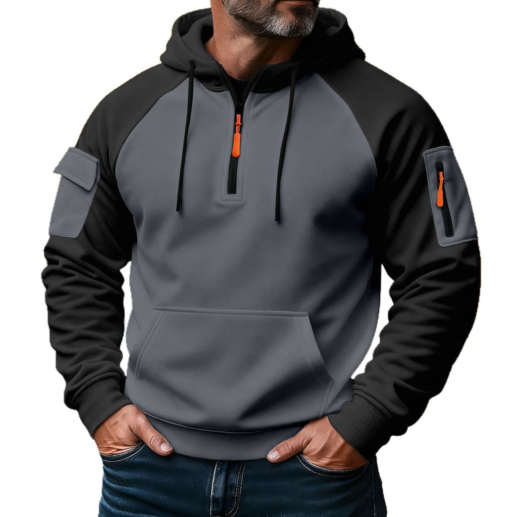 Coastal Rider Zip-Accent Pullover Hoodie
