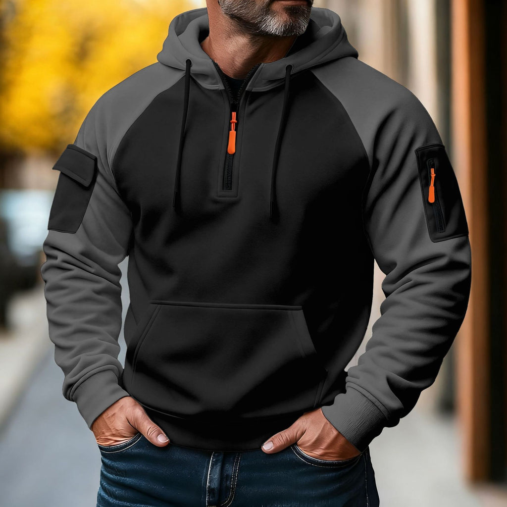 Coastal Rider Zip-Accent Pullover Hoodie